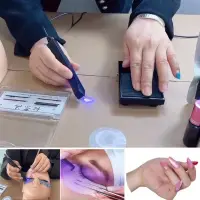 Eyelash Extension Tweezers Lamp, Stainless Steel Nail BeautyTweezers ，Pointed Tip Tweezers with Ultraviolet UV Glue Curing Lamp