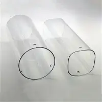 Clear Square Cylinder Glass Shade Replacement for Candlestick Lamp Transparent Long Tube Glass Lampshade for Lighting Parts