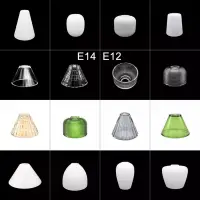 Clear Frost 30mm opening E14 Glass Lamp Shades Replacement,Green Amber 3cm Hole Glass Lampshade Cover for E12 Candle Wall Lights