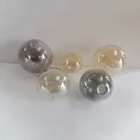 D12cm D15cm G9 Glass Shade Replacement for Screw Thread Socket Amber Cognac Green Blue Grey Globe Glass Screw Cover Accessory