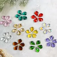 22mm 10PCS Maple Leaf Crystal Bead Prism Lighitng Suncatcher Chandelier Parts Replacement Pendant Home Decor DIY Jewelry Making