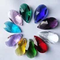 38mm/50mm/76mm Colorful Glass Teardrop K9 CRYSTAL Beads DIY Chandelier Pendant Part Lamp Prisms Jewellery Hanging Decoration