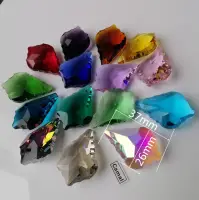Camal 5PCS 38mm Colorful Maple Leaf K9 Crystal Glass Prisms Pendant SunCatcher Lamp Lighting Chandelier Parts Hanging Home Decor