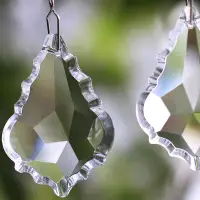 38mm/50mm/63mm 1 Piece Clear Maple Leaf Crystal Prism Suncatchers Chandelier Parts Glass Lighting Hanging Pendants
