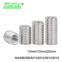 Stainless Steel 304 Inside Outside Thread Adapter Screw M4 M6 M8 M10 M12 Wire Thread Insert Sleeve Conversion Nut Coupler Convey